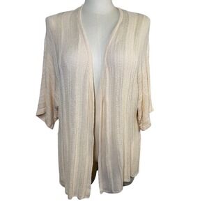 JOIE Cream Linen Rayon Open‎ Front Cream Kimono Sweater  Cardigan Size Medium